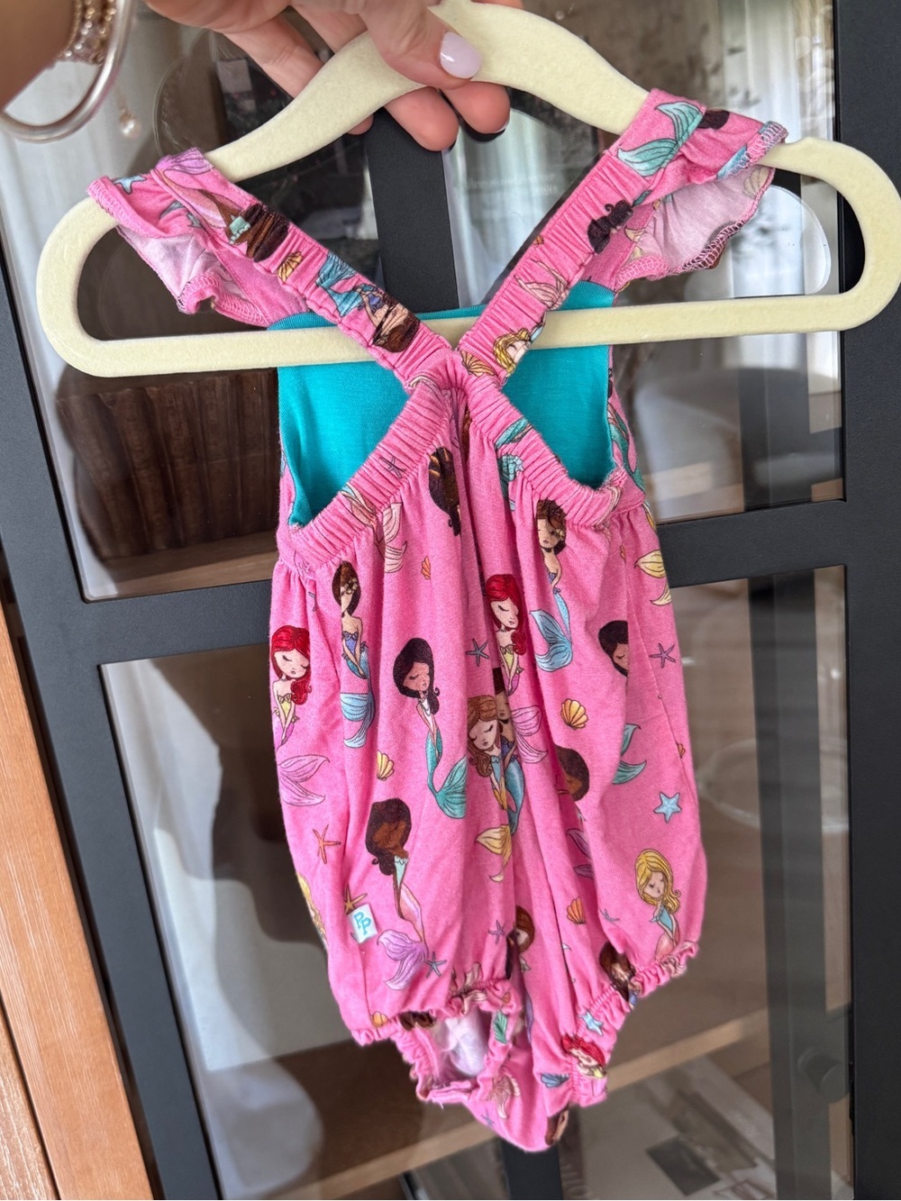 Posh Peanut mermaids bubble romper ruffle print summer bamboo baby girl - Picture 2 of 5